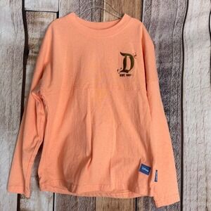 Disney Spirit Jersey Disneyland Resort Coral Gold Glitter Logo Castle Kids M 7/8